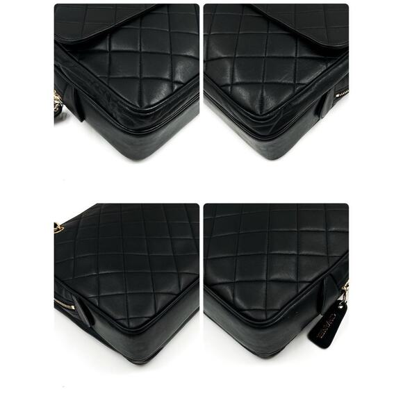 Authentic CHANEL CC Logo LARGE Quilted Lambskin Chain Shoulder Bag Flap Pocket - Picture 6 of 10